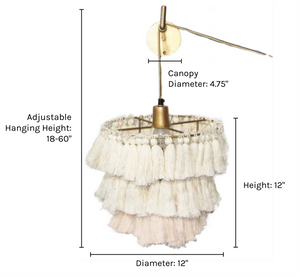 Justina Blakeney Fela Tassel Wall Pendant, White