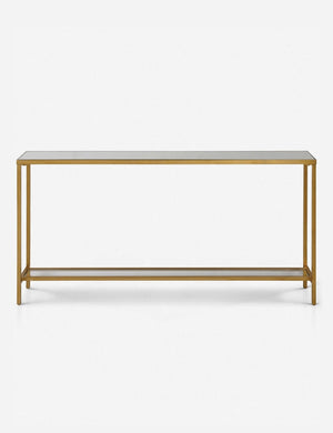 Hasina sleek console table with mirrored top and gold finish