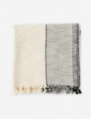 Lina handloomed bed cover by House No. 23 with tasseled edges