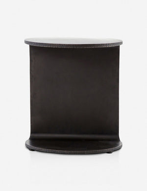 Rear view of the Illy metal geometric side table