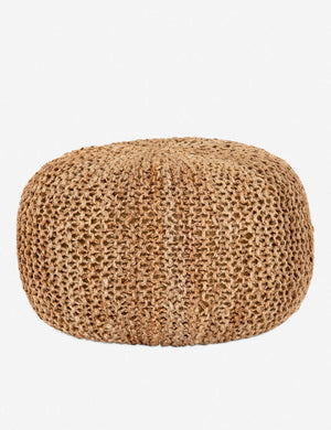 Babita Knit Pouf, Tan Jute