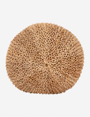 Babita Knit Pouf, Tan Jute