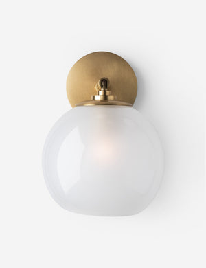 Kai bistro-style sconce with brass hardware