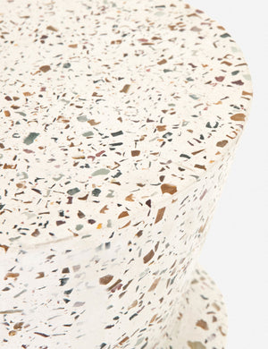 Kalani End Table, White Terrazzo