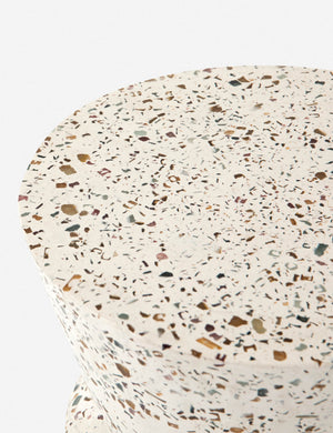 Kalani End Table, White Terrazzo