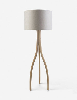 Lewis natural wood wishbone floor lamp