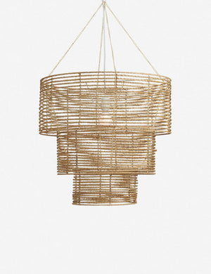Minna three-tiered jute chandelier