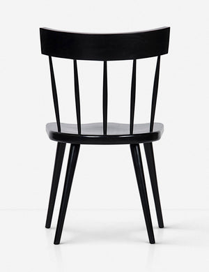 Rear view of the Neema black mahogany dining chair