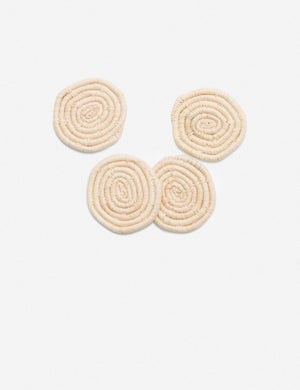 Oanez Raffia Coasters, Natural (Set of 4)