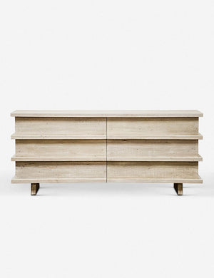 Corliss 6-drawer white-washed wooden dresser