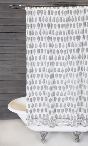 Pom Pom at Home Kiara Shower Curtain, White and Black
