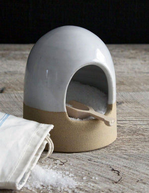 Beehive Salt Cellar and Spoon by Farmhouse Pottery