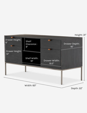 Rosamonde Filing Sideboard, Black