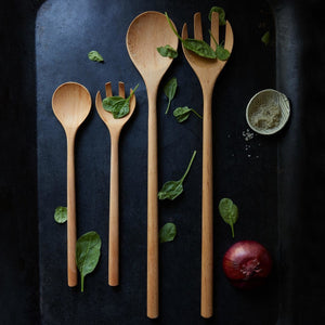 Small Salad Servers, Beechwood