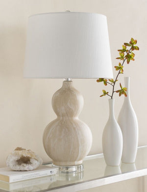 Octavia Table Lamp, Tan