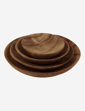 Shallow Dish, Teak Root (Set of 4)