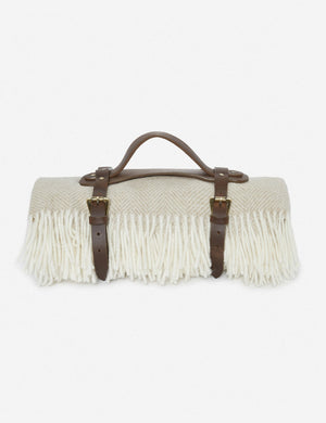 Sutton Wool Throw with Leather Carrier