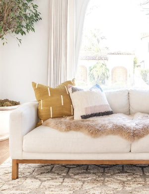 Rainey One-Of-A-Kind Mudcloth Pillow, Mustard