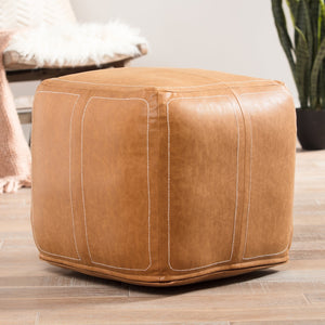 Dax Faux Leather Pouf